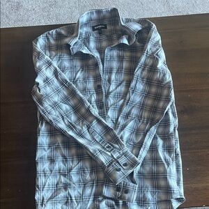 Express Men's Gray Plaid Button Down Shirt